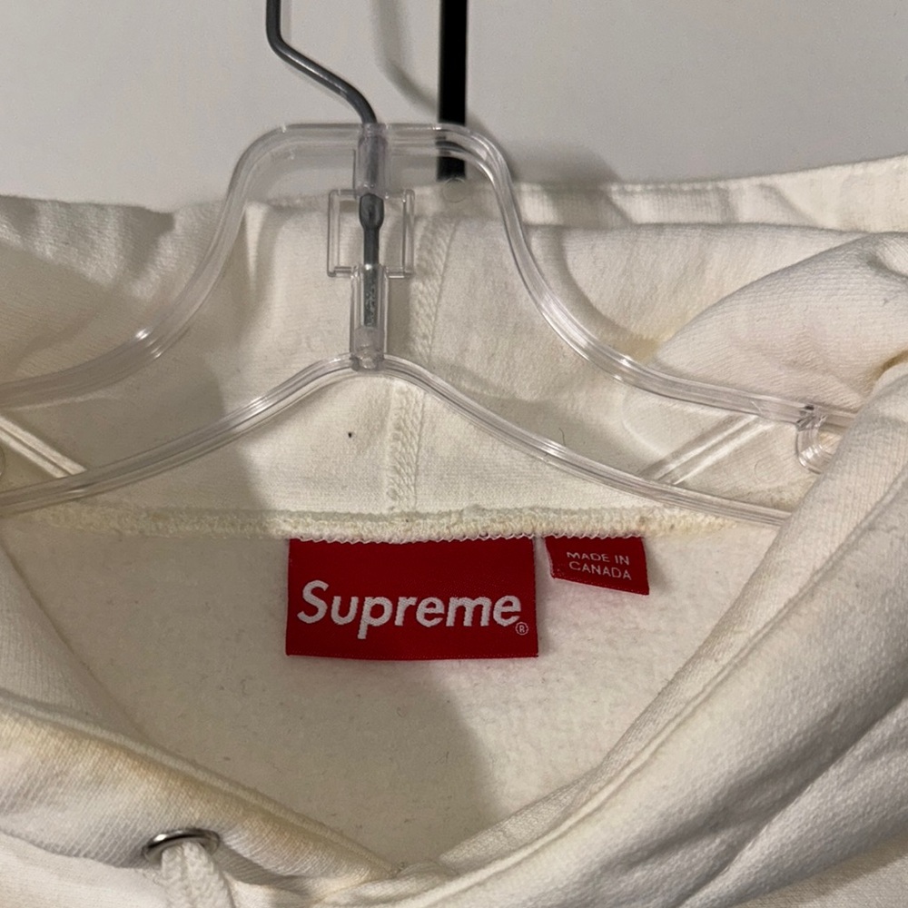 Supreme White Hoodie with Text Print - Picture 2 of 3